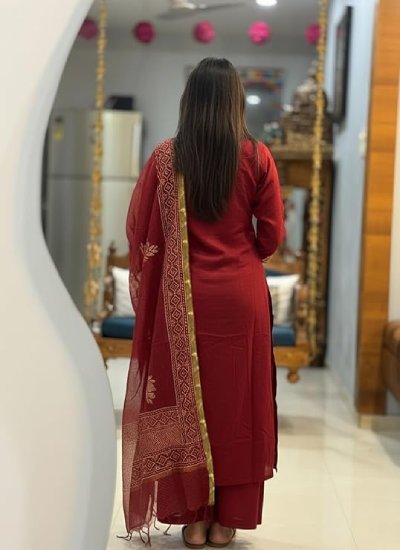 Women's Viscose Straight fit Printed Embroidered Kurta with Pant & Dupatta