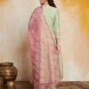 s77 Women's Embroidered Anarkali Kurta Set with Organza Dupatta