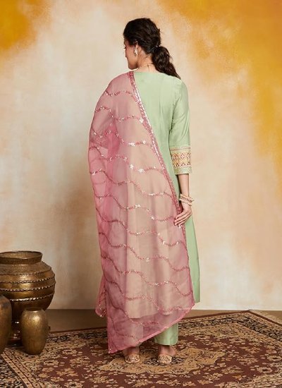 s77 Women's Embroidered Anarkali Kurta Set with Organza Dupatta