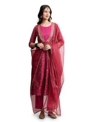 s9 Women's Layered Kurta Set with Dupatta