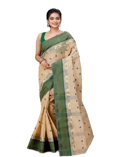 s9 Women's Traditional Bengal Tant Pure Cotton Design Saree