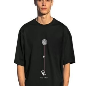 Men's Hangin Astronaut Graphic Printed 100% Cotton T-Shirt