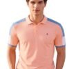 Cotton Cut & Sew Design Color Block Shoulder Half Sleeve Polo Tshirt