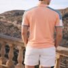 Cotton Cut & Sew Design Color Block Shoulder Half Sleeve Polo Tshirt